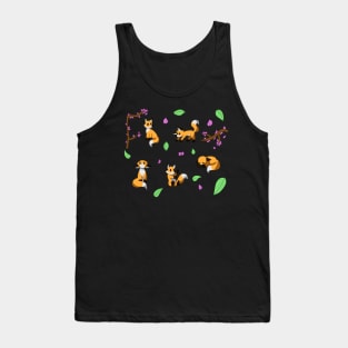 Chibi Fox and Cherry Blossom Tank Top